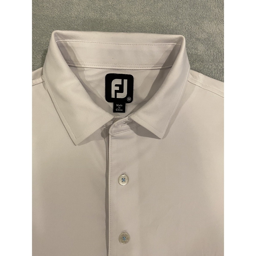 Mens Footjoy Short Sleeve Golf Polo Shirt Striped Blue White L